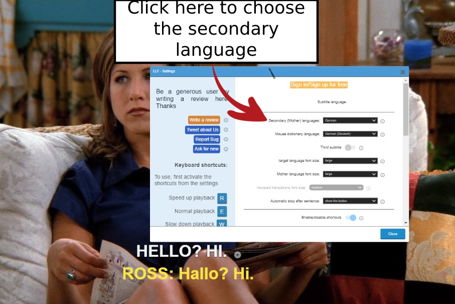 How to change the secondary subtitle on Netflix