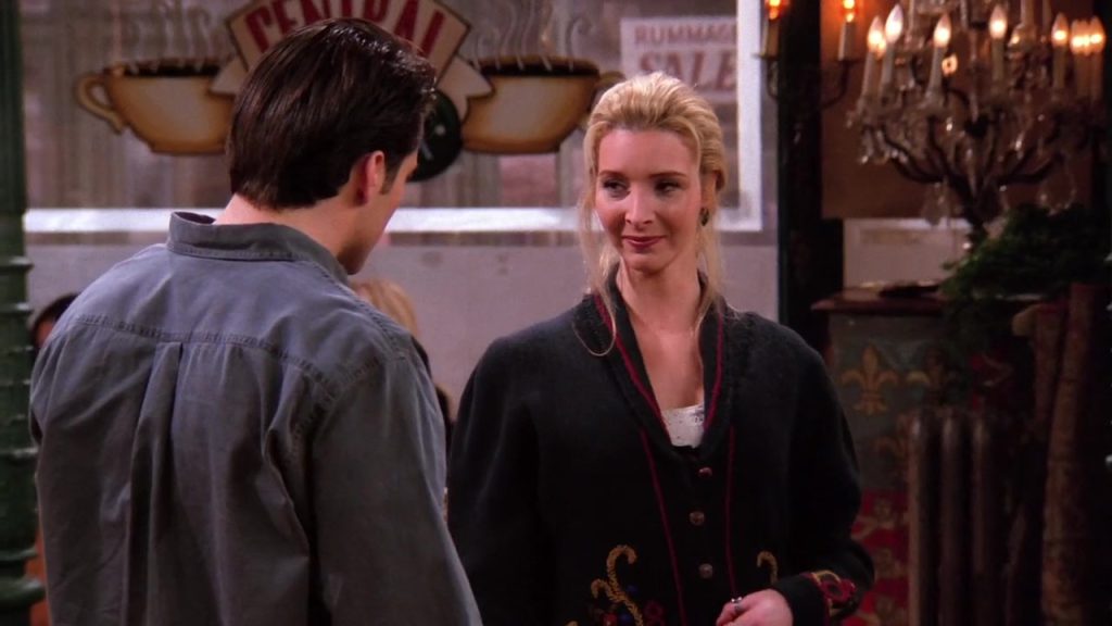 Phoebe and Ross talking in Central Perk in Friends S01E17
