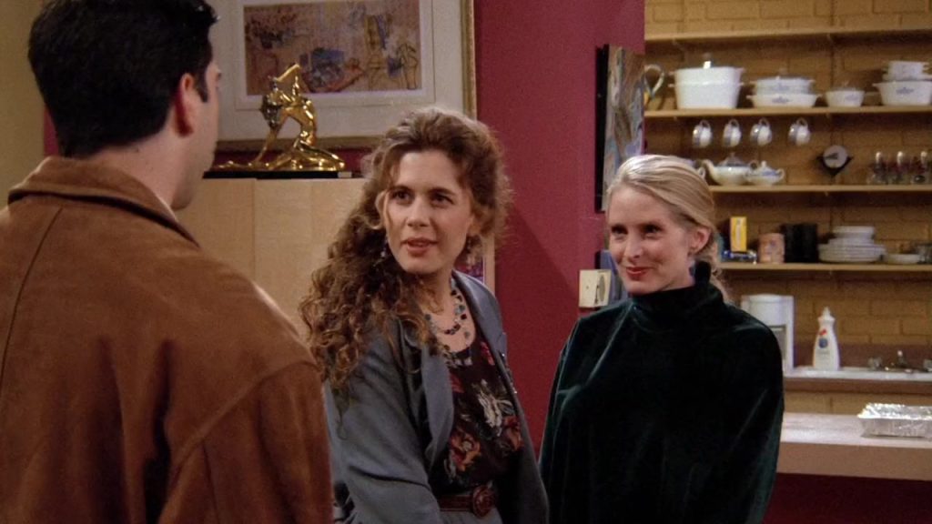 Ross talking to Carol and Susan in Friends Season 1, Episode 12