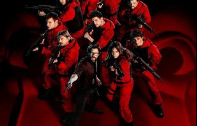 Money Heist Part 1 poster for language learning with Netflix.
