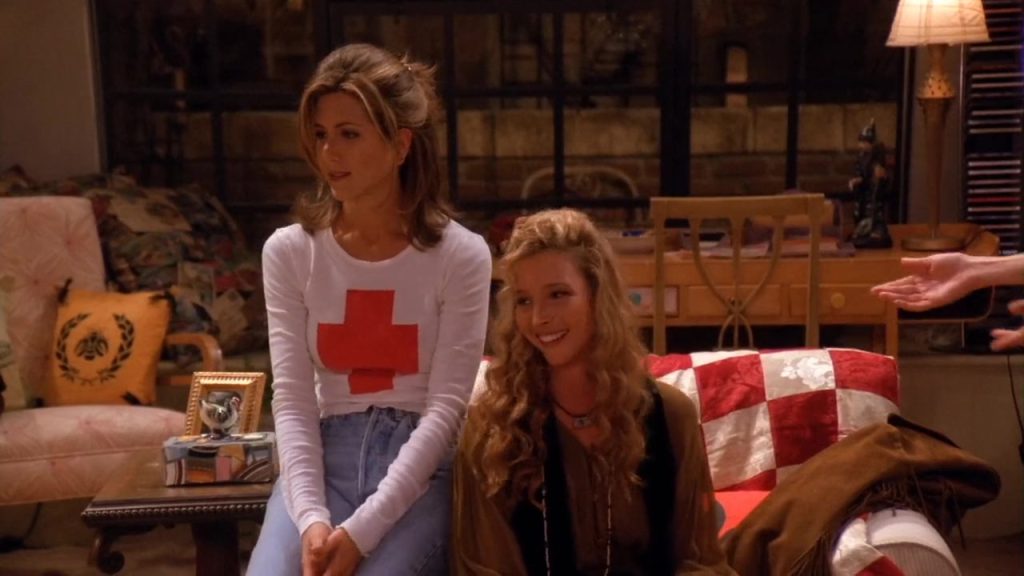 ریچل و فیبی در قسمت ششم فصل اول سریال Friends - آموزش زبان با فیلم