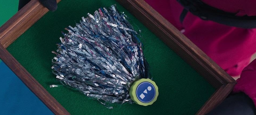 "Shiny pom-pom prop from Squid Game S02E05 – fun way to learn new words through movies."