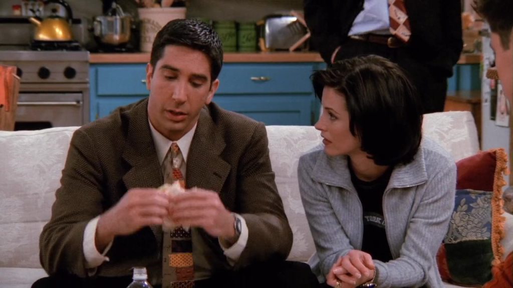 راس و مانیکا - آموزش زبان با فیلم راس و مانیکا در حال صحبت در سریال Friends، فصل دوم، قسمت یازدهم - آموزش زبان با فیلم