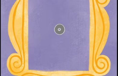 Iconic Friends frame with a purple background, representing Netflix Language Learning and vocabulary exploration.