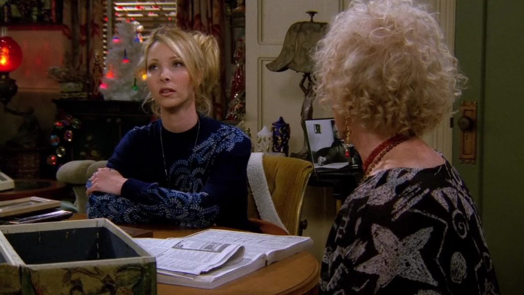Friends S02E09 Phoebe speaking with her grandmother at home.