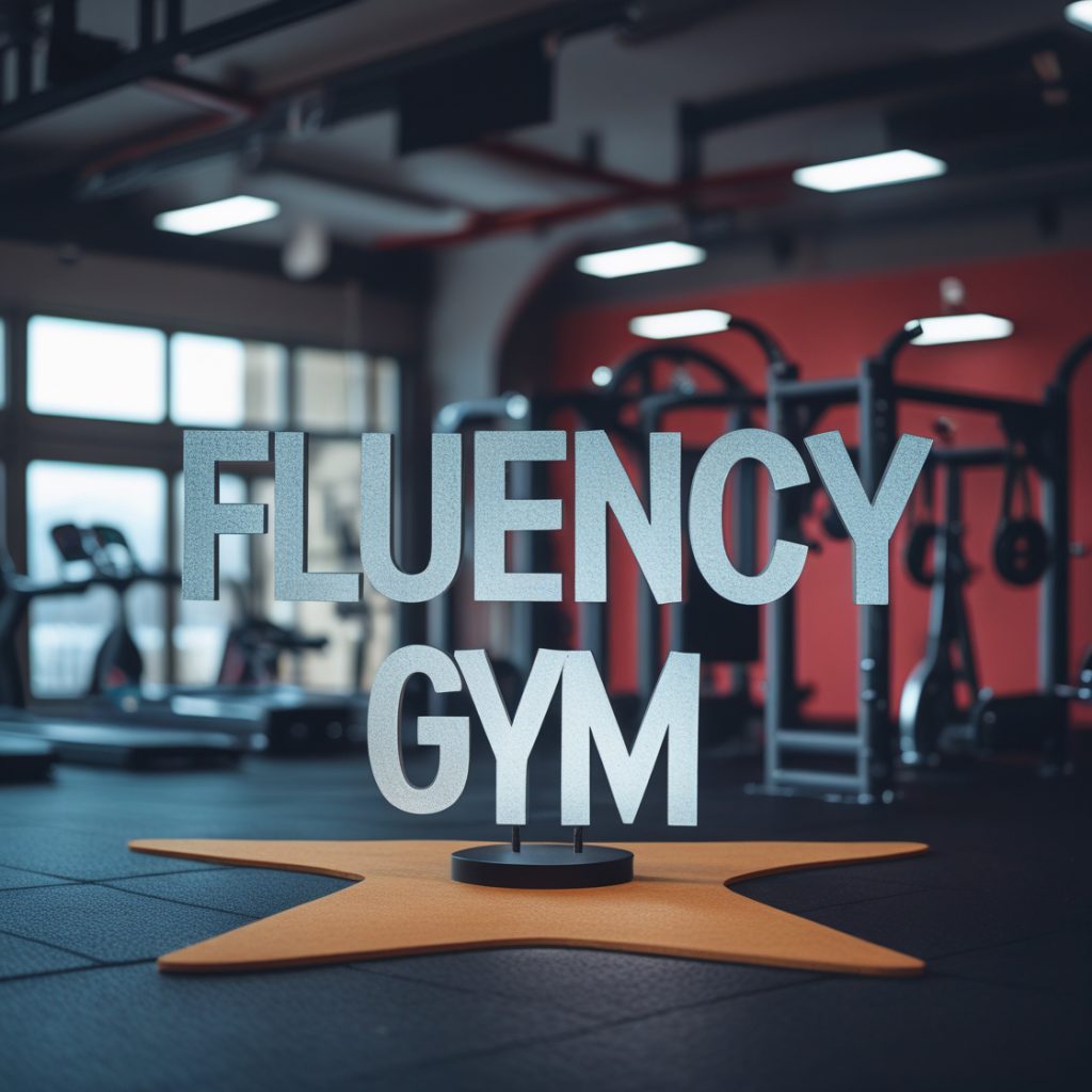 Fluency Gym - A bold and immersive approach to language training set in a fitness-focused environment.