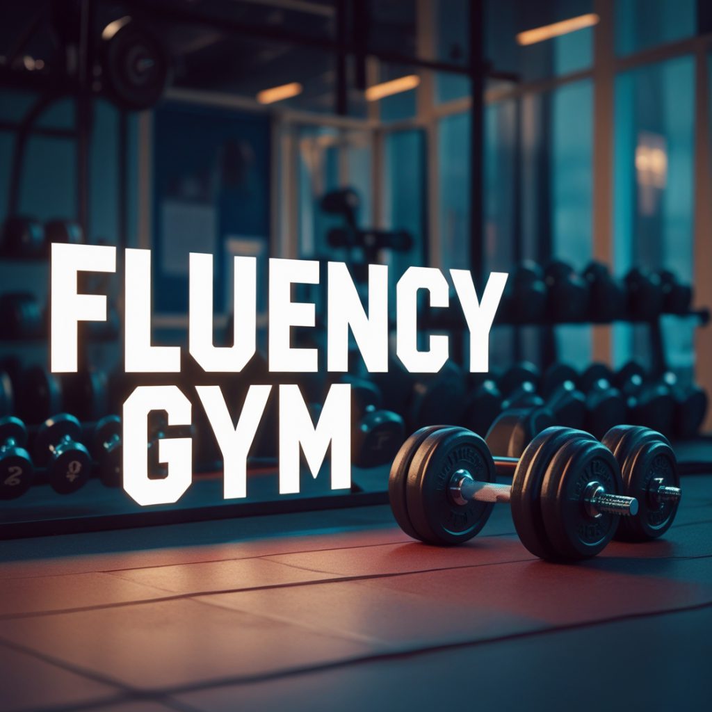 Fluency Gym - A bold and immersive approach to language training set in a fitness-focused environment.