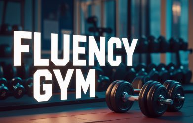 Fluency Gym - A bold and immersive approach to language training set in a fitness-focused environment.