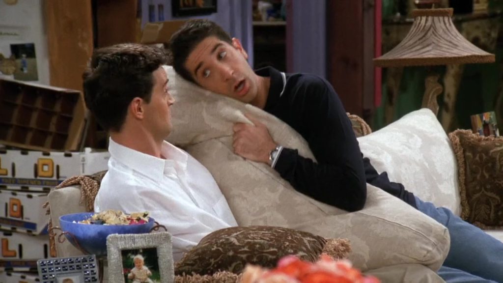 Ross and Chandler from Friends language learning scene
