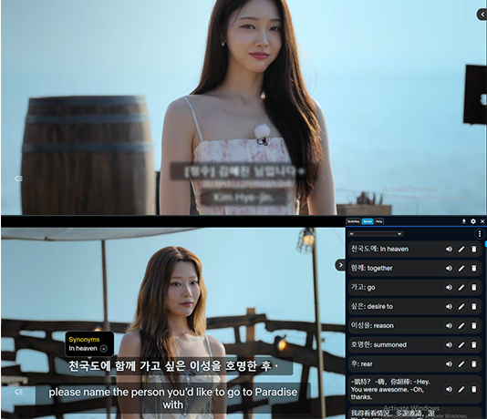 Funfluen’s dual subtitles for learning a language by listening"