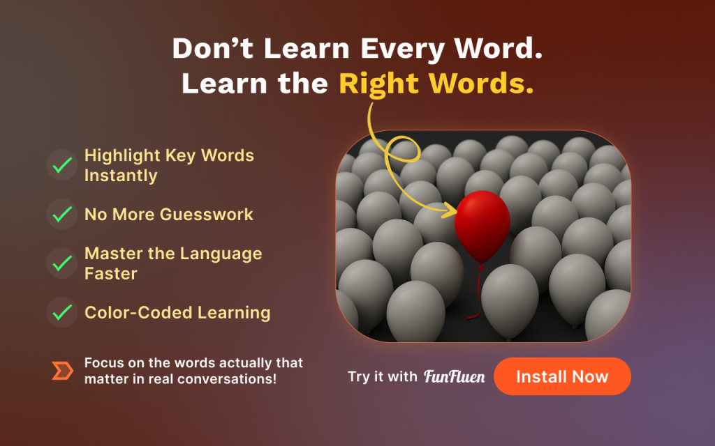 FunFluen real-time subtitle highlighting for immersive language learning