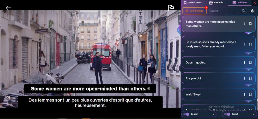 Group of open-minded women learning French via Netflix shows using AppForLanguage translation tools