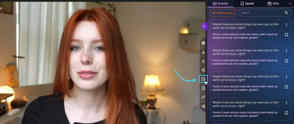 Smart Vocabs feature for learning English vocabulary from Netflix video