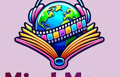Mind Map logo with globe, film reel, and book