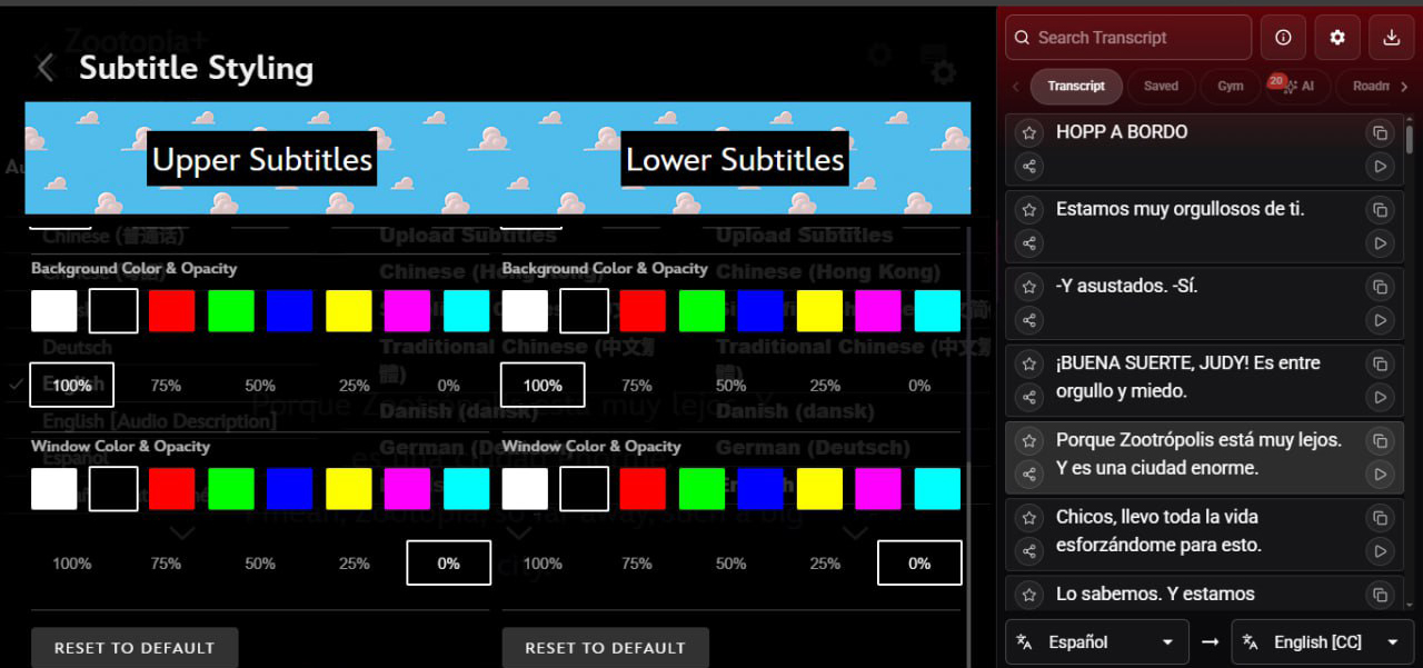 Dual Subtitles Disney Plus for AI Learning Language - Dual Subtitles ...